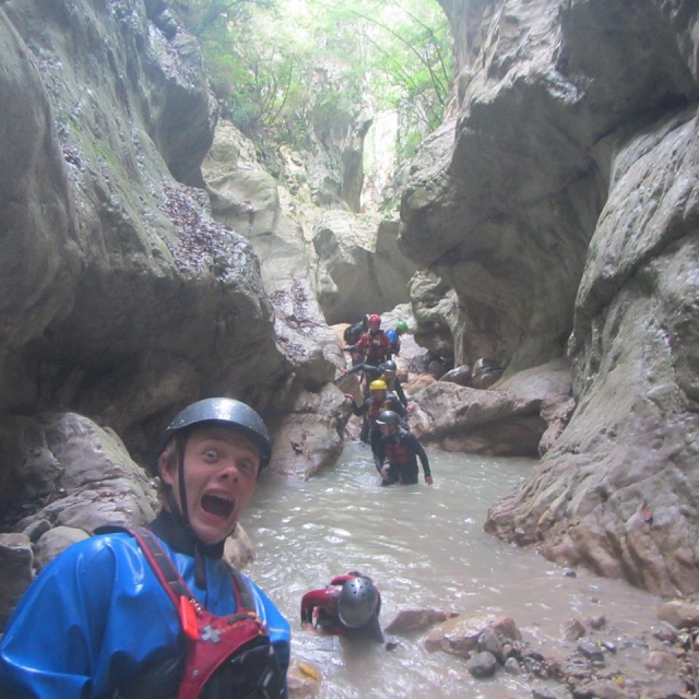  Canyoning in a group 