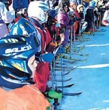  Enfants prêts pour une course 