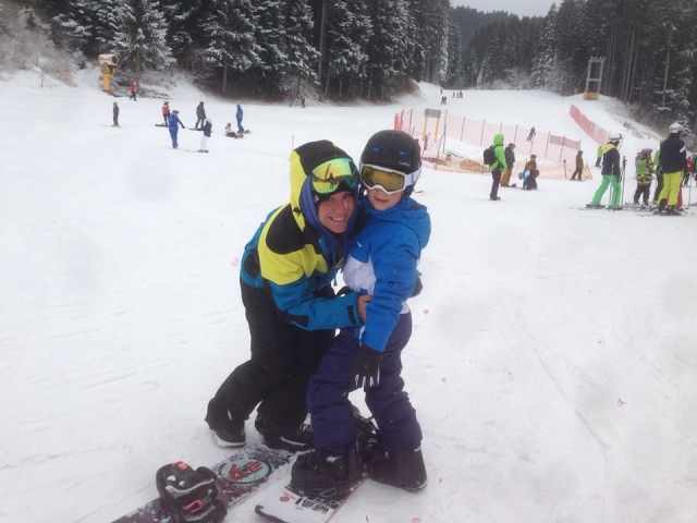 Sulla tavola da snowboard