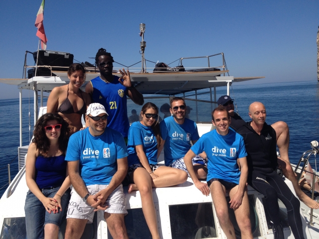  On a boat in the protected oasis of Gaeta 