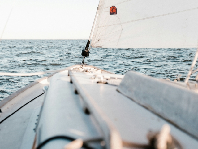  Sailing boat at sea 
