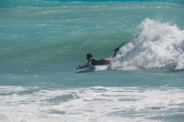  In the waves 
