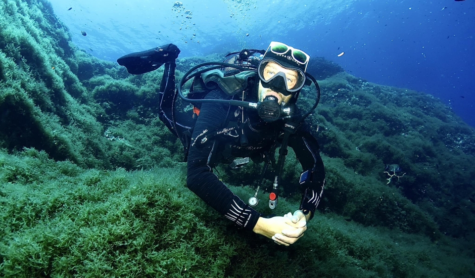  In the blue waters of Elba