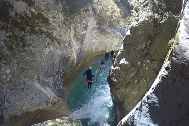 un plongeon dans le ruisseau