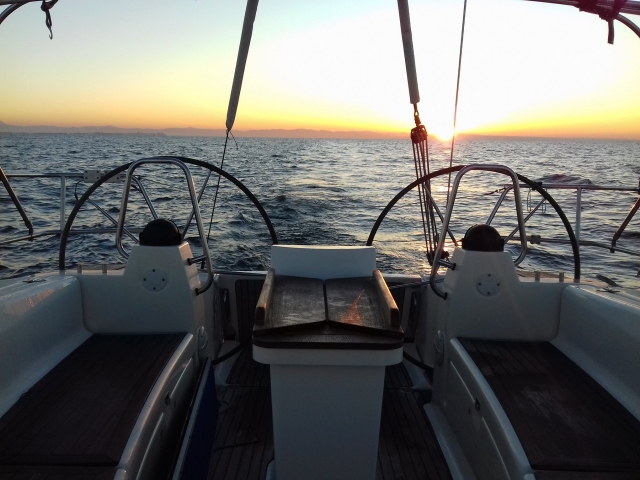 boat at sunset 