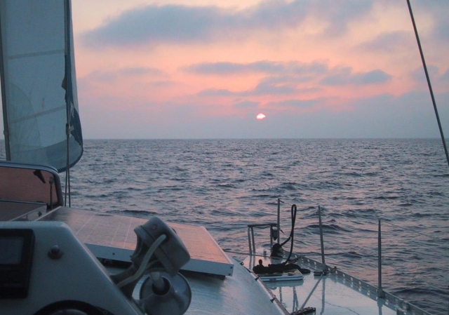  Sonnenuntergang an Bord 