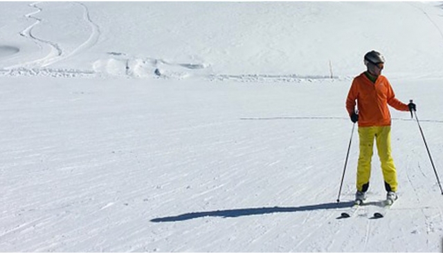  Skiing on the slopes 