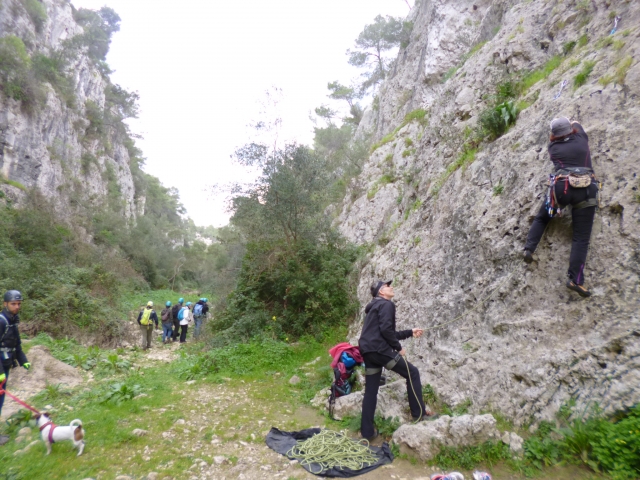 Climbing on the rocks