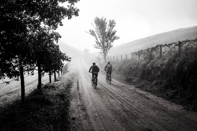In bici con la neve