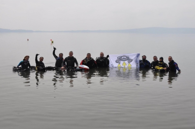  All together in the water 