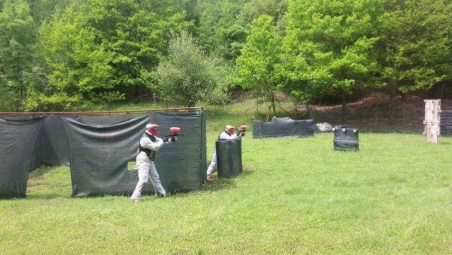 GIocatori di Paintball in azione