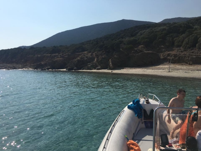  Our dinghy in the sea 