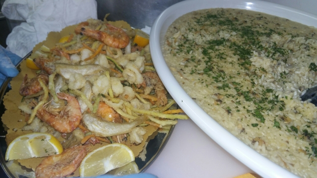 Gebraten und Risotto 