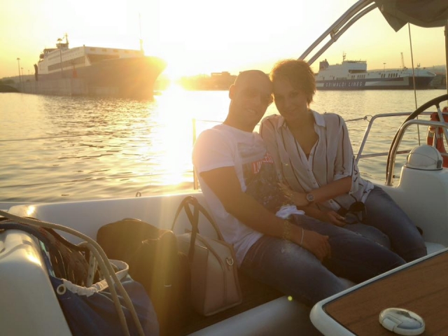 In barca al tramonto