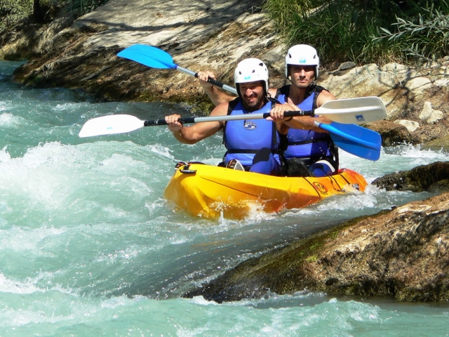  Canoe among the rapids 