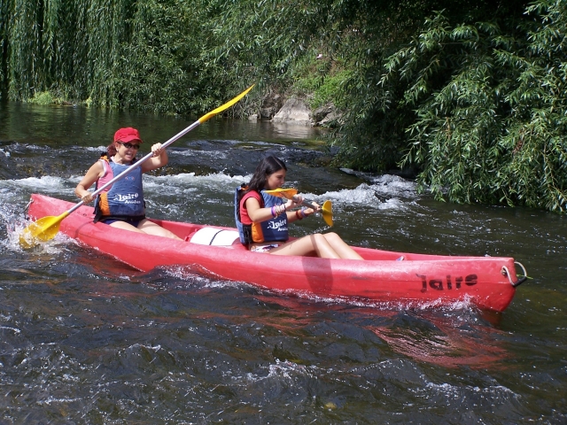  By canoe 