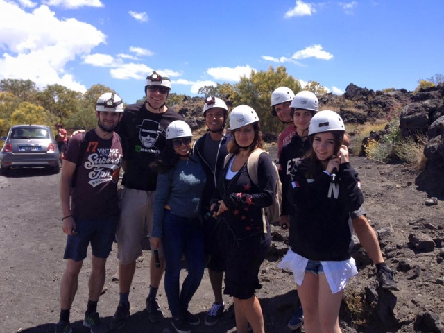  A group of speleologists 