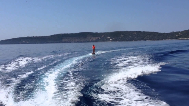  Only in front of the wake 