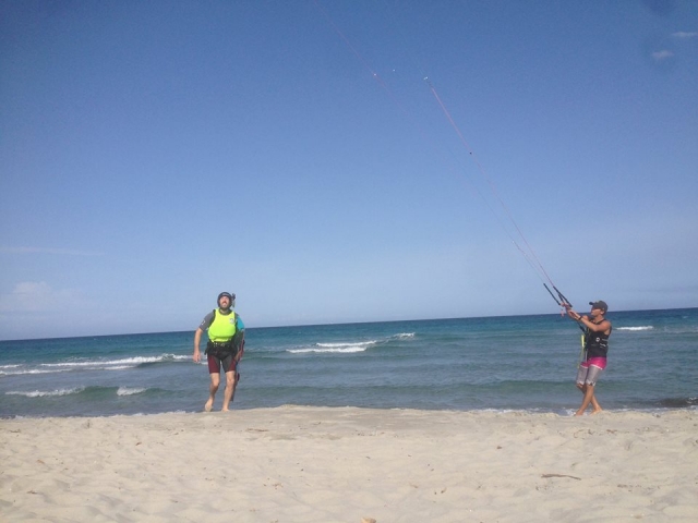 pendant les cours de kitesurf