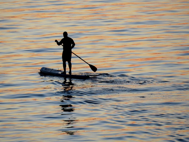Sur la sup au coucher du soleil