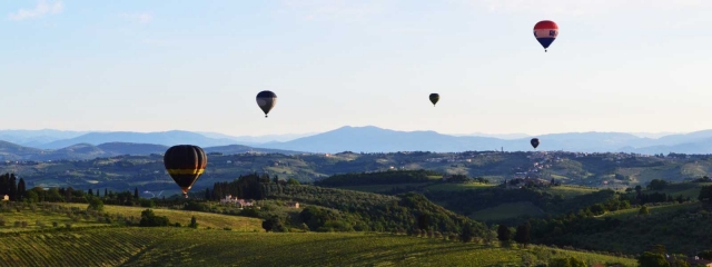volo delle mongolfiere nel Chianti