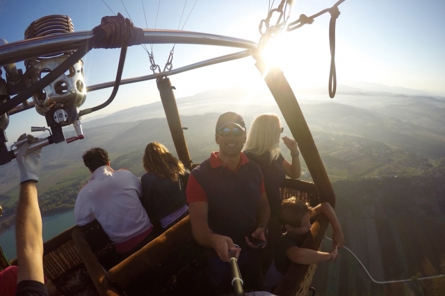 selfie in mongolfiera