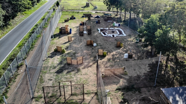 Vista dall'alto del campo di gioco