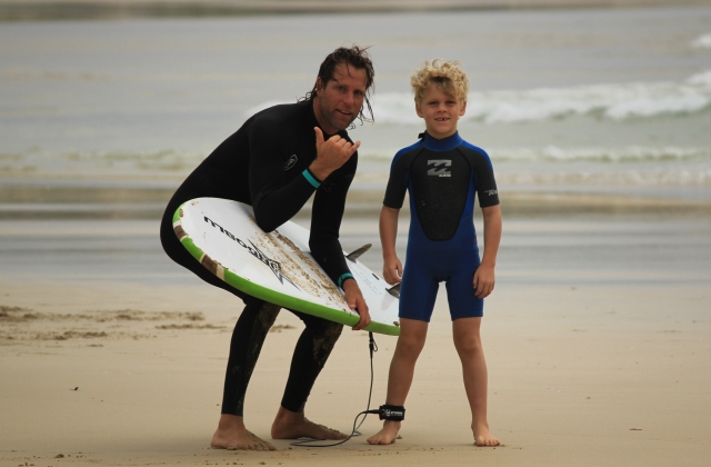 little ones knowing the surf