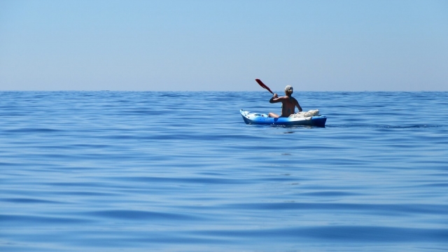 Paddling offshore 