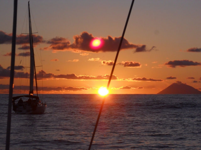  Le coucher de soleil sur la mer 
