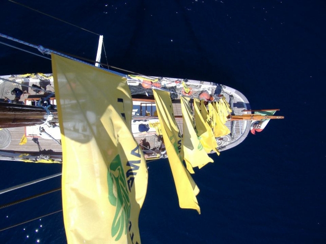 Luftaufnahme unseres Bootes 