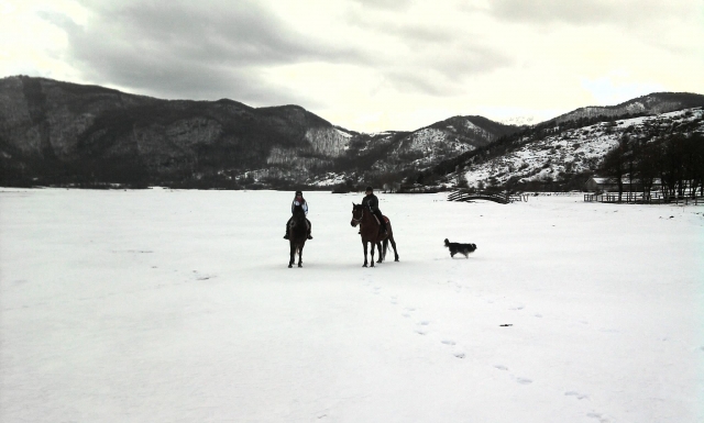 Romantica cavalcata in inverno