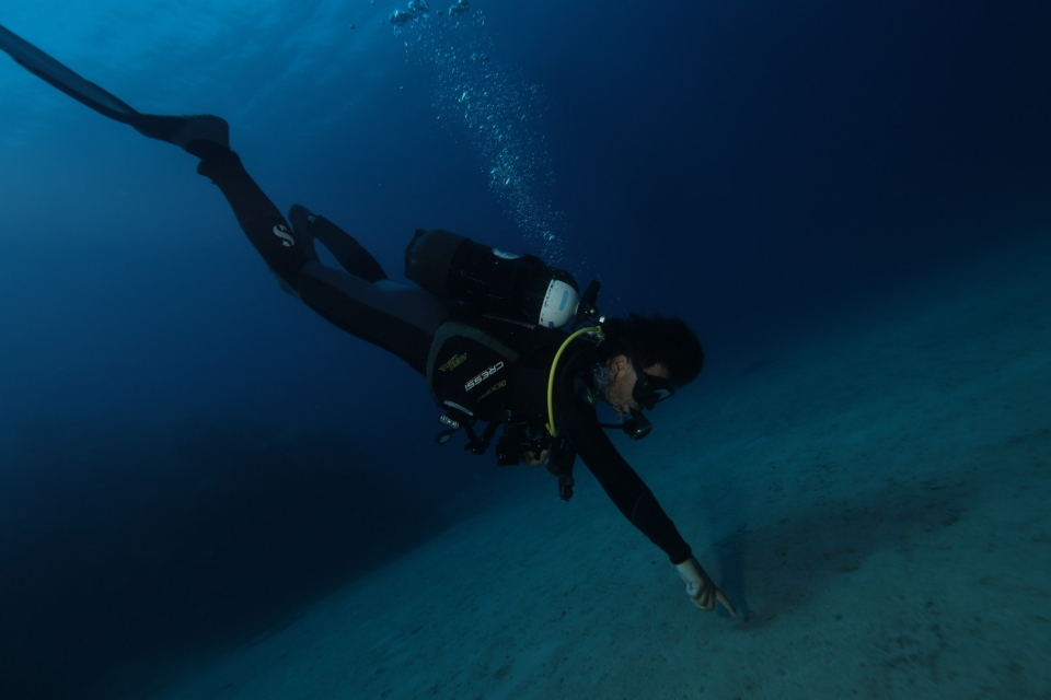First underwater diving in Teulada First underwater diving in Teulada