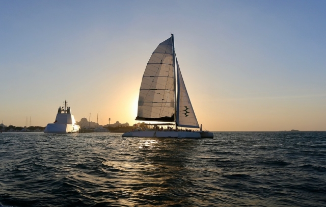 In barca al tramonto