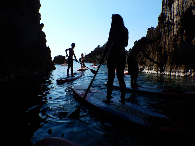 In the shadow of the rocky walls 