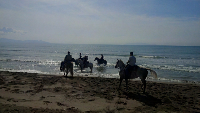 a cavallo in spiaggia