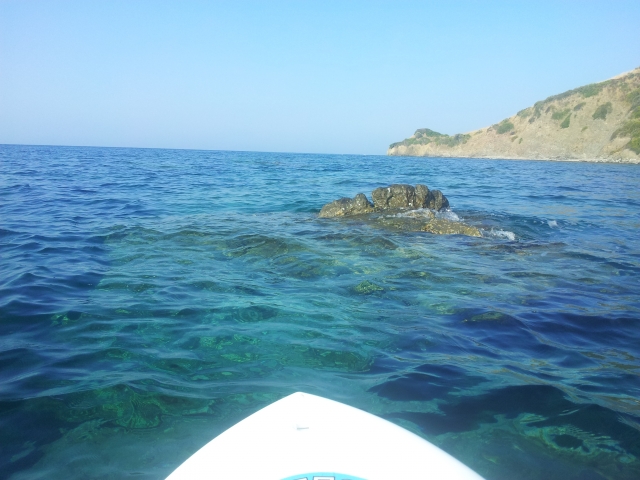  At sea