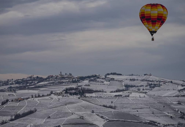  Auf der schneebedeckten Langhe 