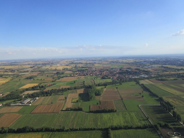 La vista dall'aereo