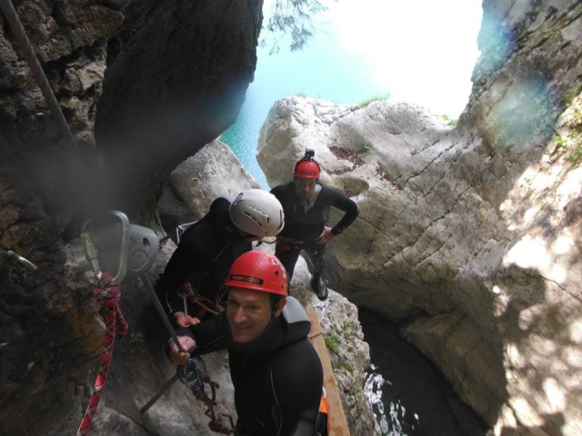  Climbing up with ropes 