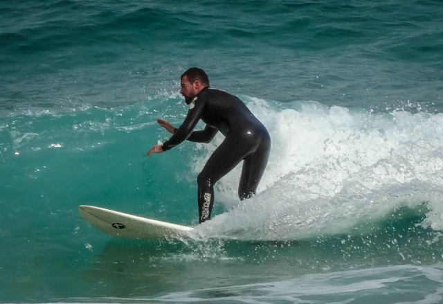  In the waves 