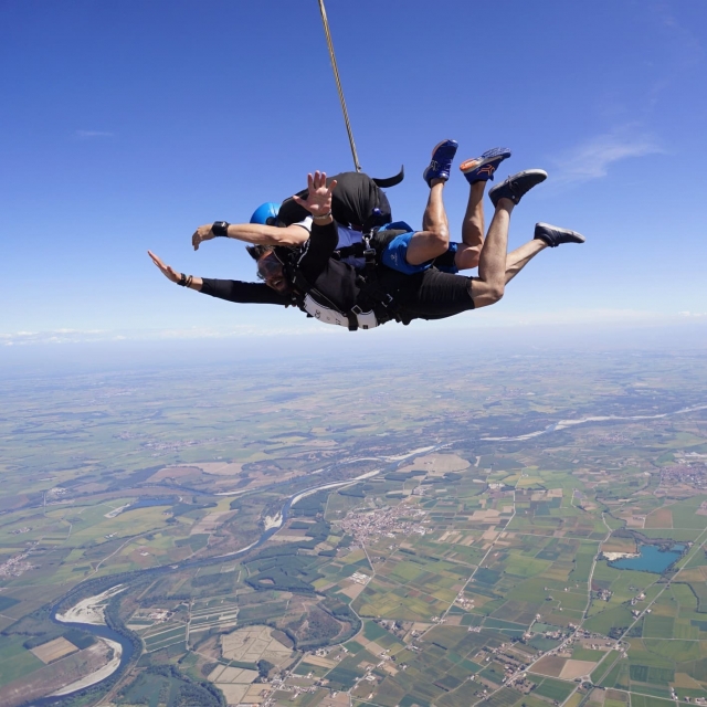  parachuting in the sky of Piedmont