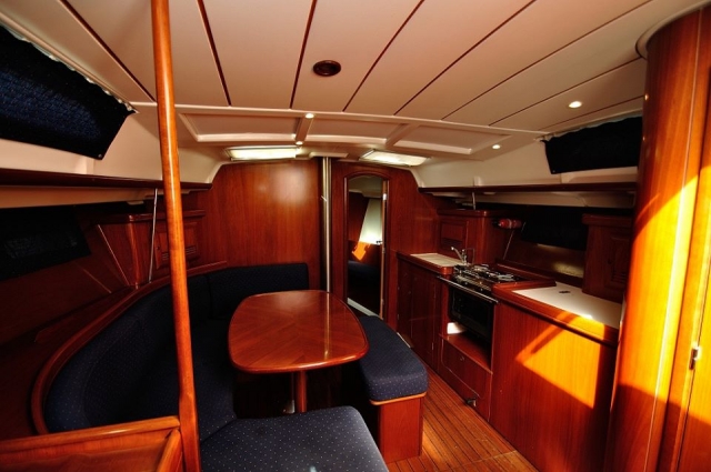 The interiors and cabins 