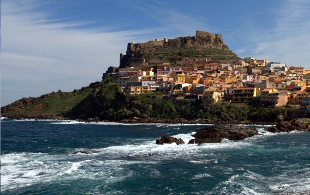  panorama from the sea of castelsardo 