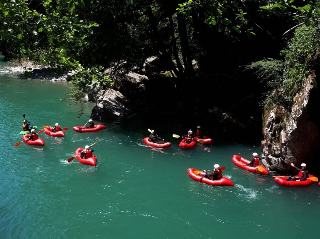  kayaking in a group 