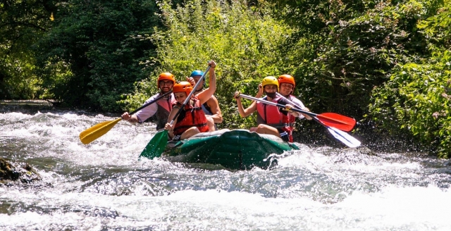  Paddling on the river 