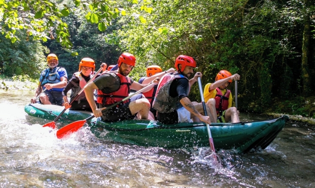  Group in the river 