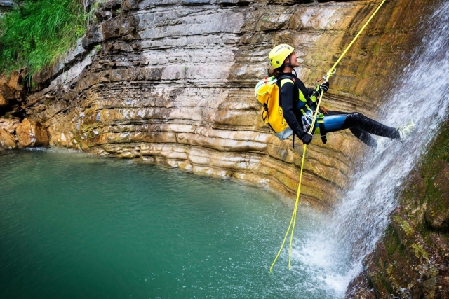 Descente avec corde 