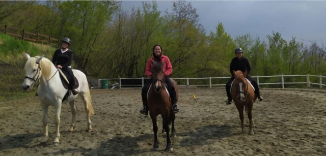  On horseback 