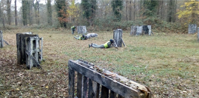  During the paintball game 